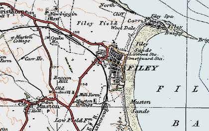 Old map of Filey in 1925