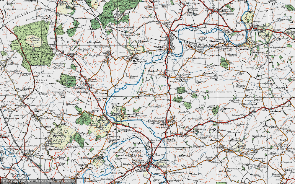 Old Map of Filgrave, 1919 in 1919