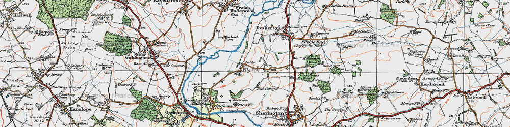 Old map of Filgrave in 1919