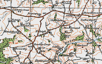 Old map of Filleigh in 1919