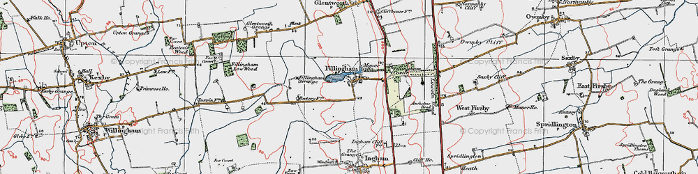 Old map of Fillingham in 1923
