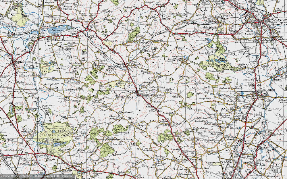 Old Map of Fillongley, 1921 in 1921