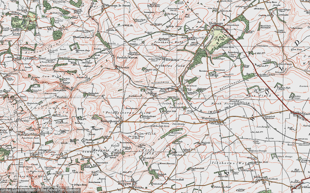 Old Map of Historic Map covering Bessingdale Plantn in 1924
