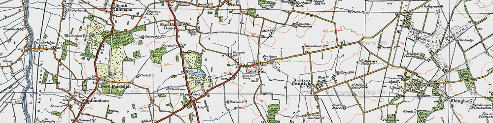 Old map of Fincham in 1922