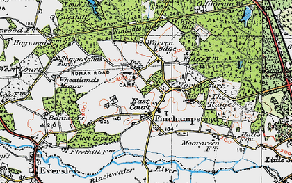 Old map of Finchampstead in 1919