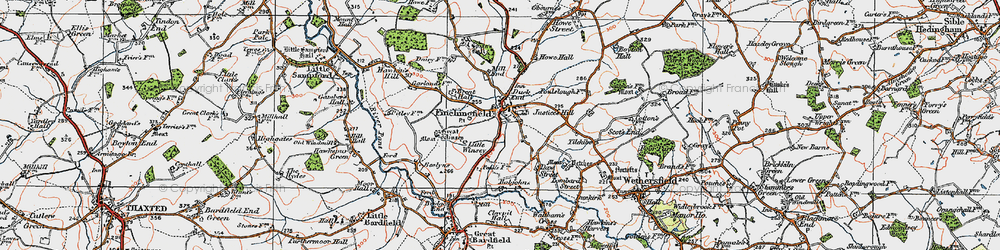 Old map of Finchingfield in 1919