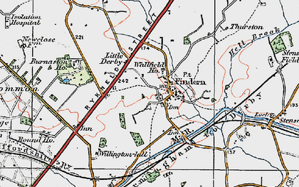 Old map of Findern in 1921