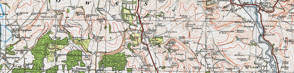Old map of Findon in 1920
