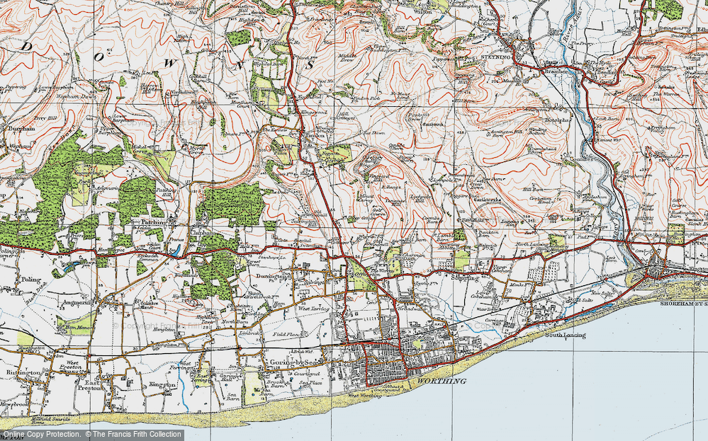 Old Map of Findon Valley, 1920 in 1920