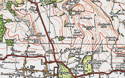 Old map of Findon Valley in 1920