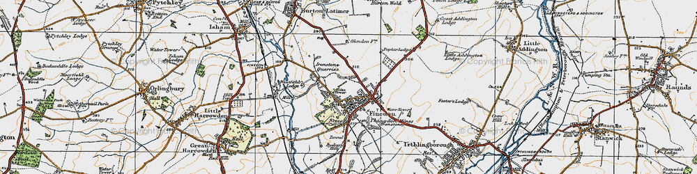 Old map of Finedon in 1919