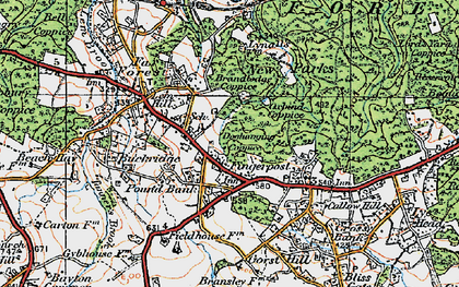 Old map of Fingerpost in 1921