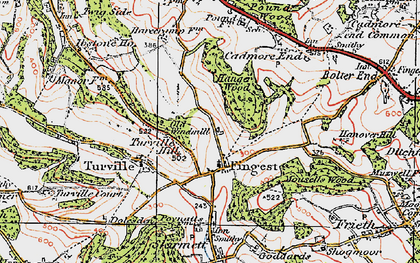 Old map of Fingest in 1919