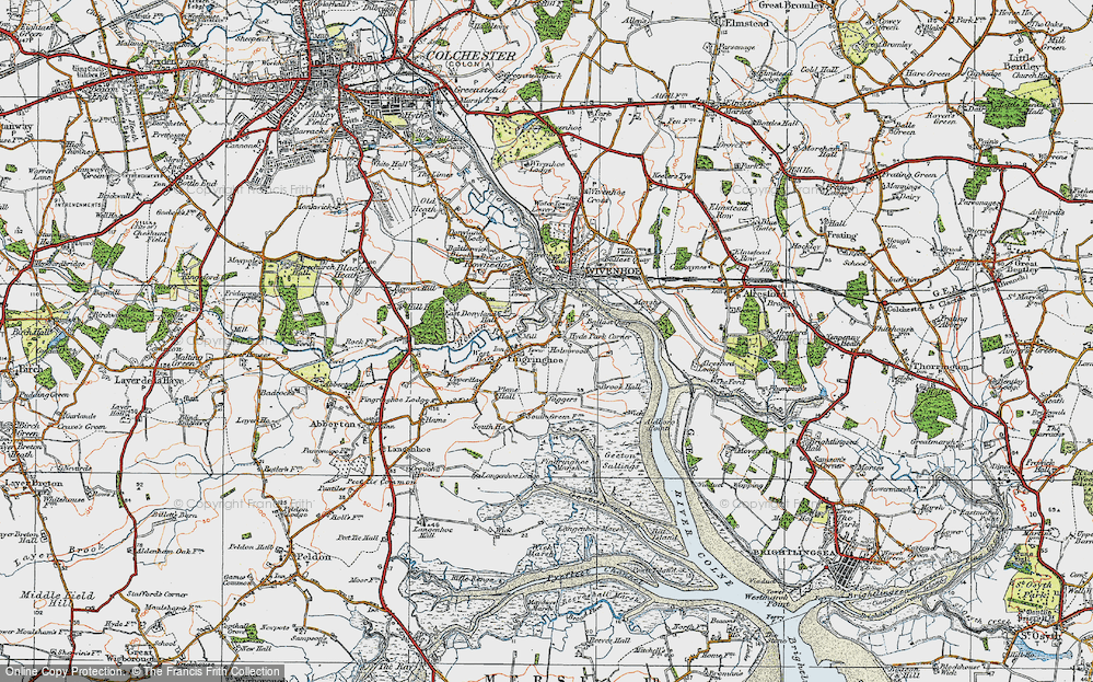 Old Map of Fingringhoe, 1921 in 1921