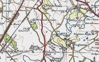 Old map of Finham in 1920