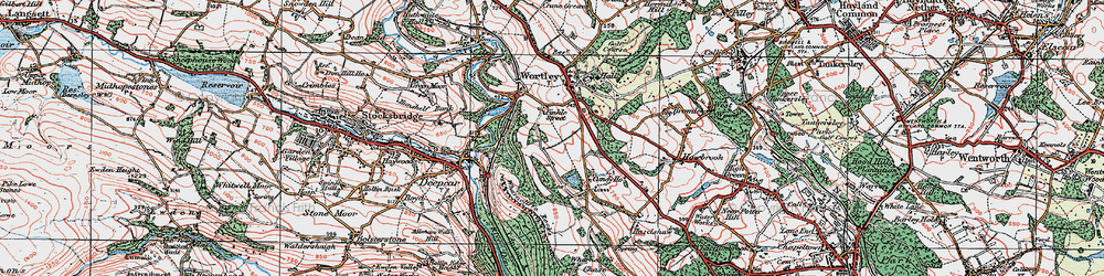 Old map of Wharncliffe Resr in 1924