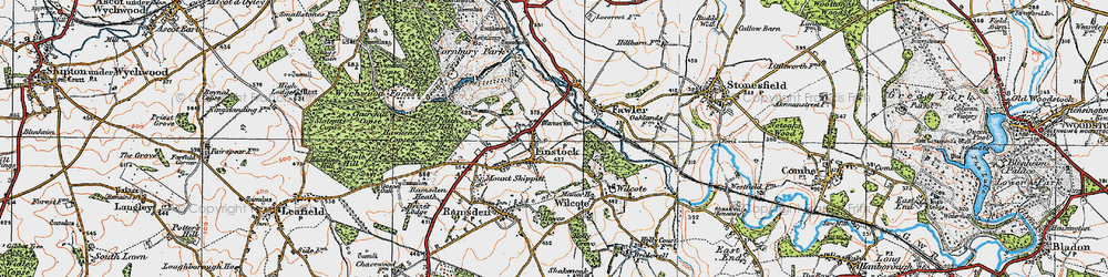 Old map of Wilcote Manor in 1919