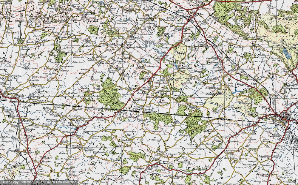 Old Map of Fir Toll, 1921 in 1921