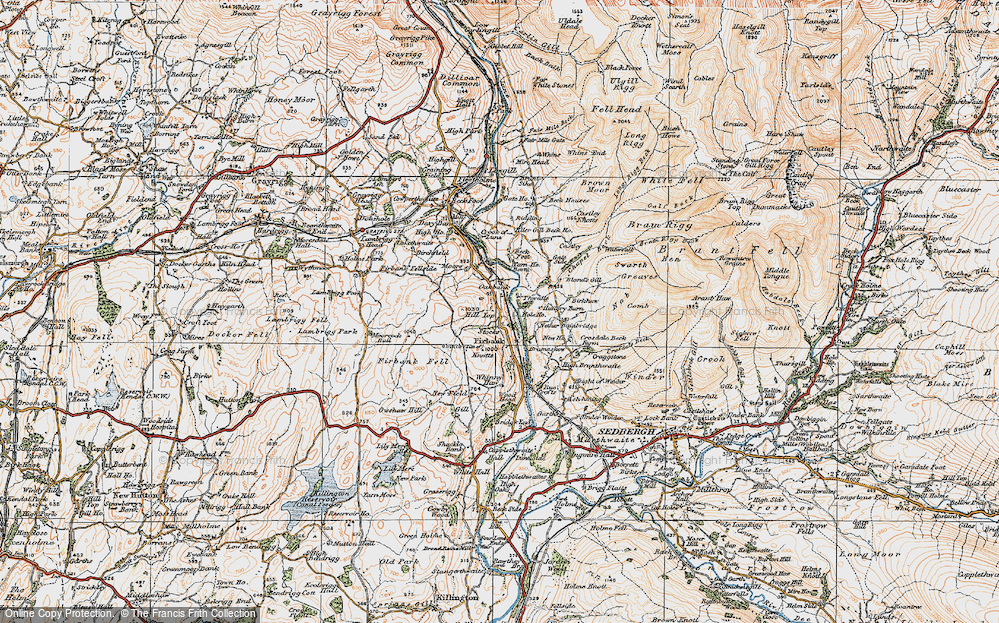 Old Map of Historic Map covering Birkhaw in 1925