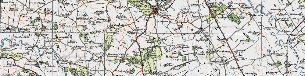 Old map of Thorp Perrow in 1925