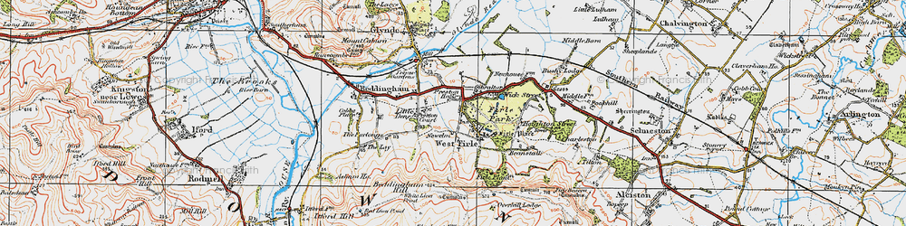 Old map of Firle in 1920