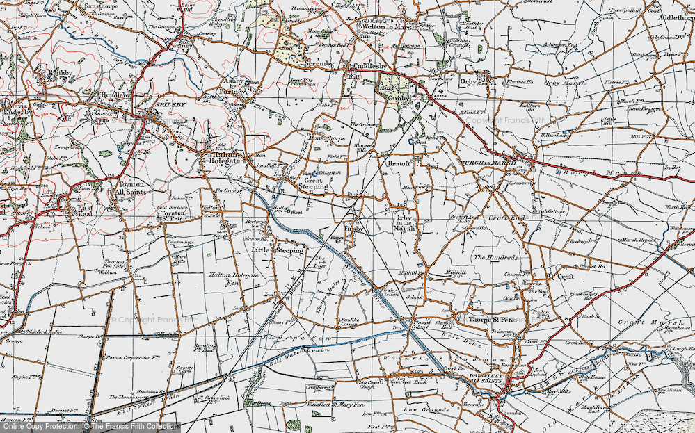 Old Map of Firsby, 1923 in 1923