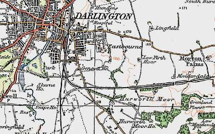 Old map of Hurworth Moor in 1925