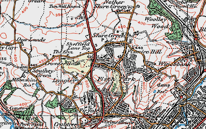 Old map of Firth Park in 1923