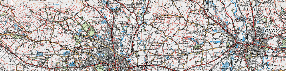 Old map of Firwood Fold in 1924