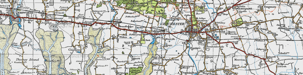 Old map of Fishbourne in 1919
