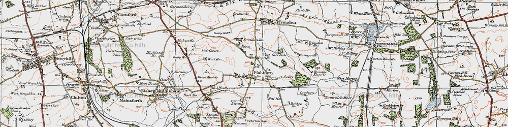 Old map of Fishburn in 1925
