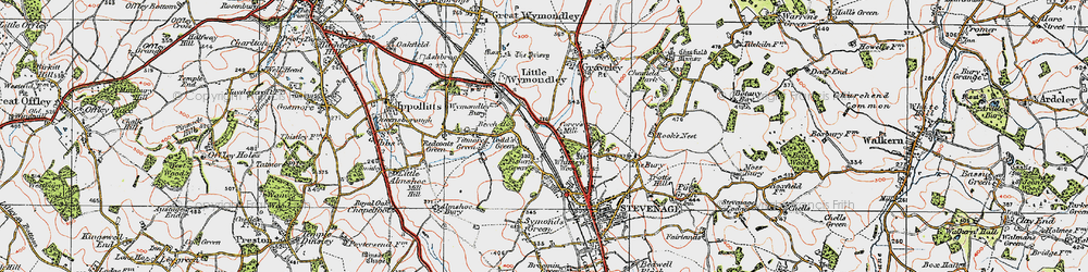 Old map of Fishers Green in 1919