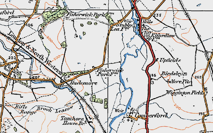 Old map of Fisherwick in 1921
