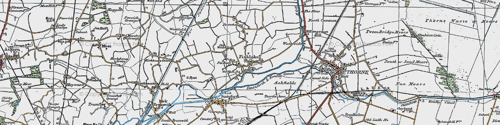 Old map of Stainforth and Keadby Canal in 1923