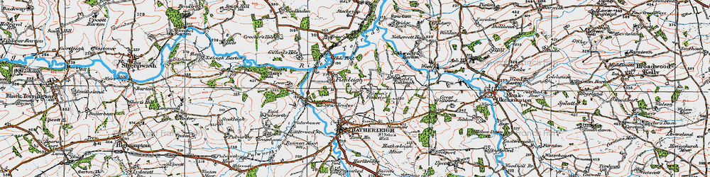 Old map of Arnold's Fishleigh in 1919