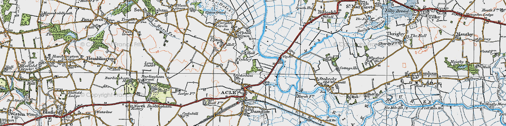 Old map of Acle Br in 1922