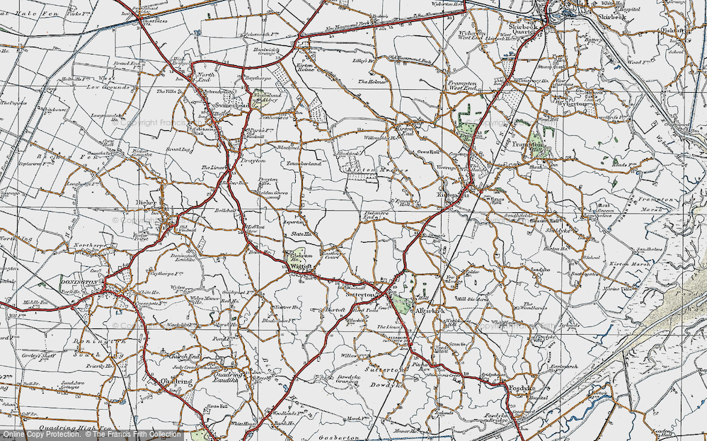 Old Map of Fishmere End, 1922 in 1922