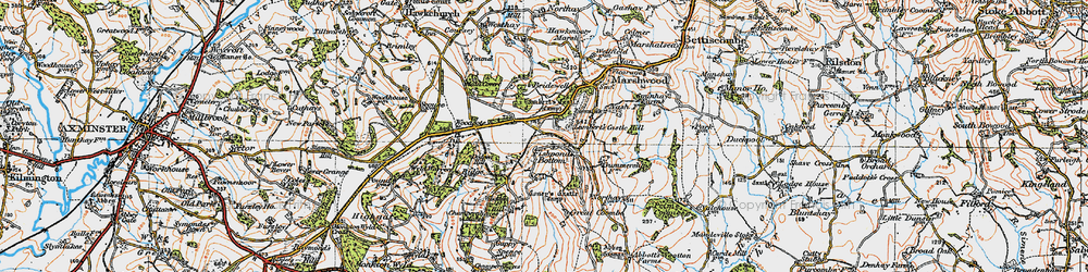 Old map of Fishpond Bottom in 1919