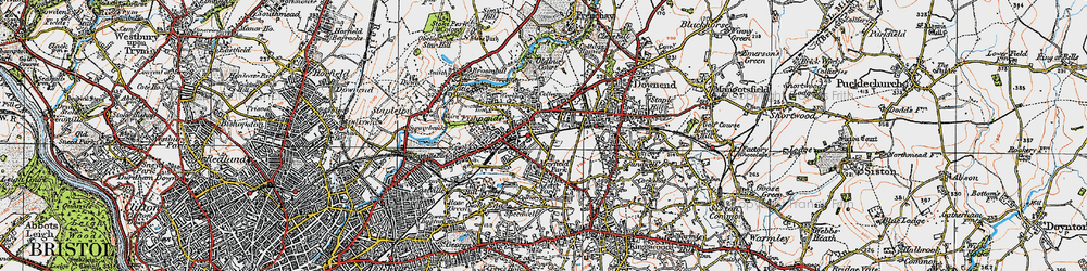 Old map of Fishponds in 1919