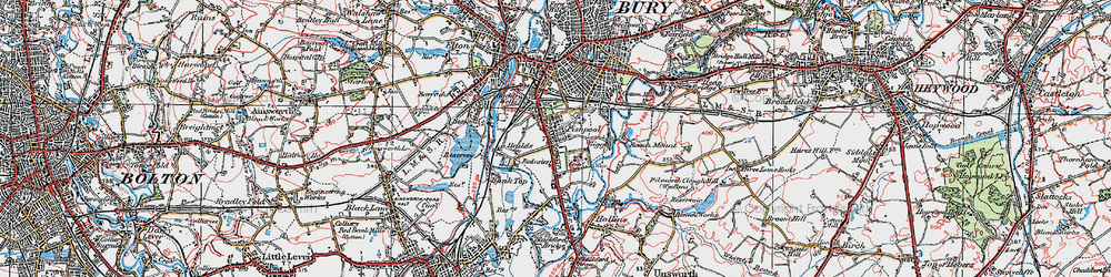 Old map of Fishpool in 1924