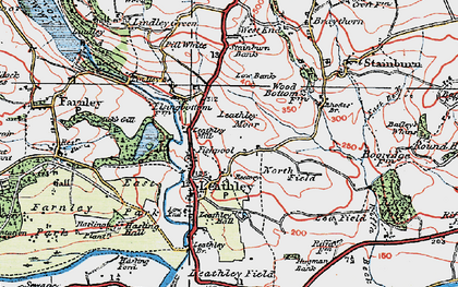 Old map of Leathley Grange in 1925