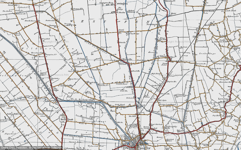 Old Map of Fishtoft Drove, 1922 in 1922