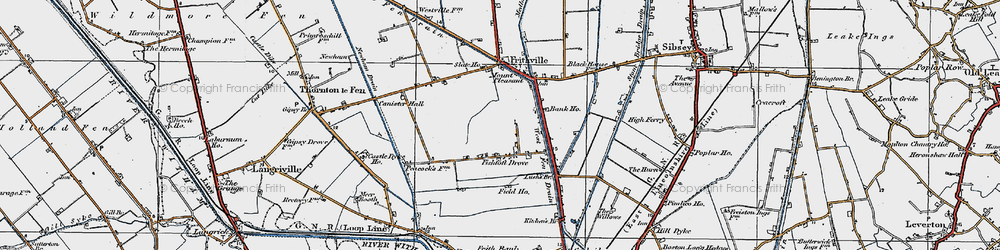 Old map of Fishtoft Drove in 1922