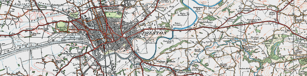 Old map of Fishwick in 1924