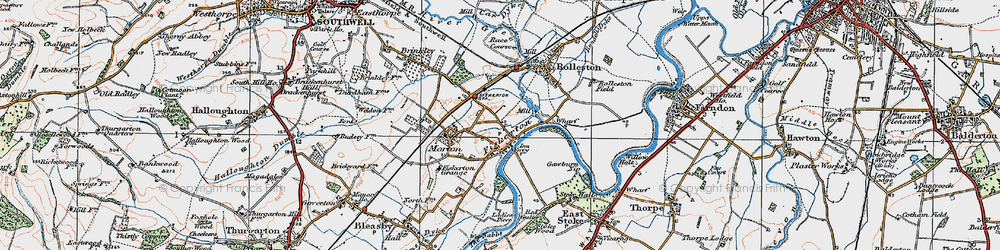 Old map of Fiskerton in 1921