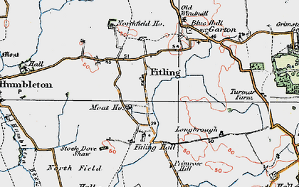 Old map of Fitling in 1924