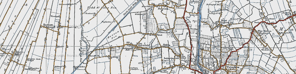 Old map of Fitton End in 1922