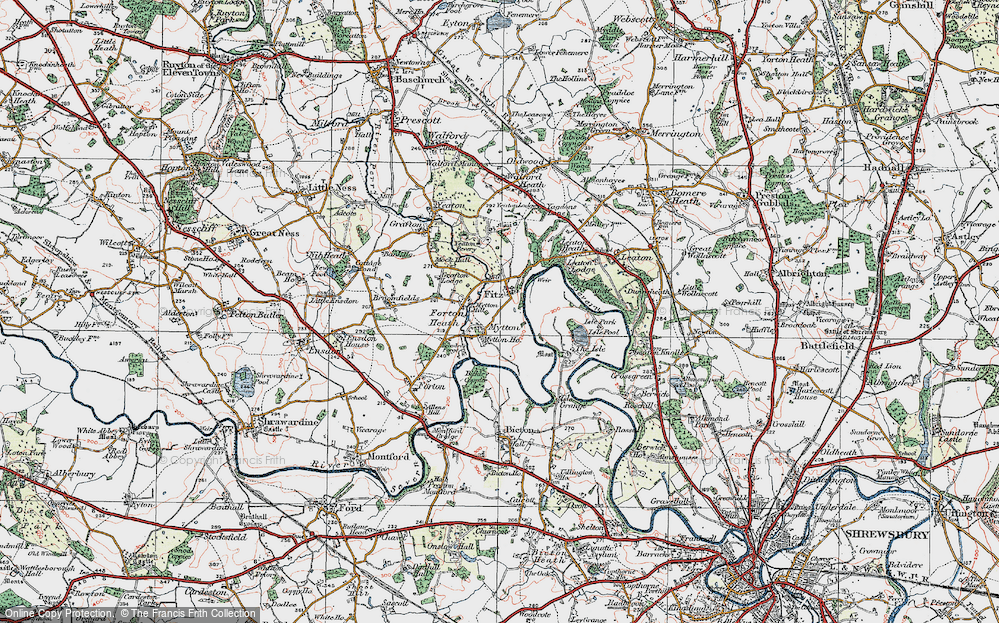 Old Map of Historic Map covering Bickley Coppice in 1921