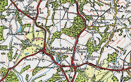 Old map of Bevingford in 1920