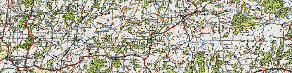 Old map of Five Ashes in 1920